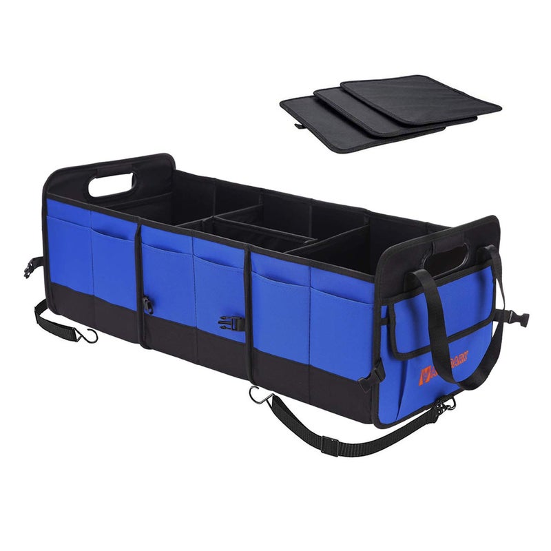 AUTOARK Multipurpose Car Trunk Organizer with Straps,Non-Slip Waterproof Bottom,Durable Collapsible Adjustable Compartments Cargo Storage,Upgraded Handle,AK-076 - Image 1